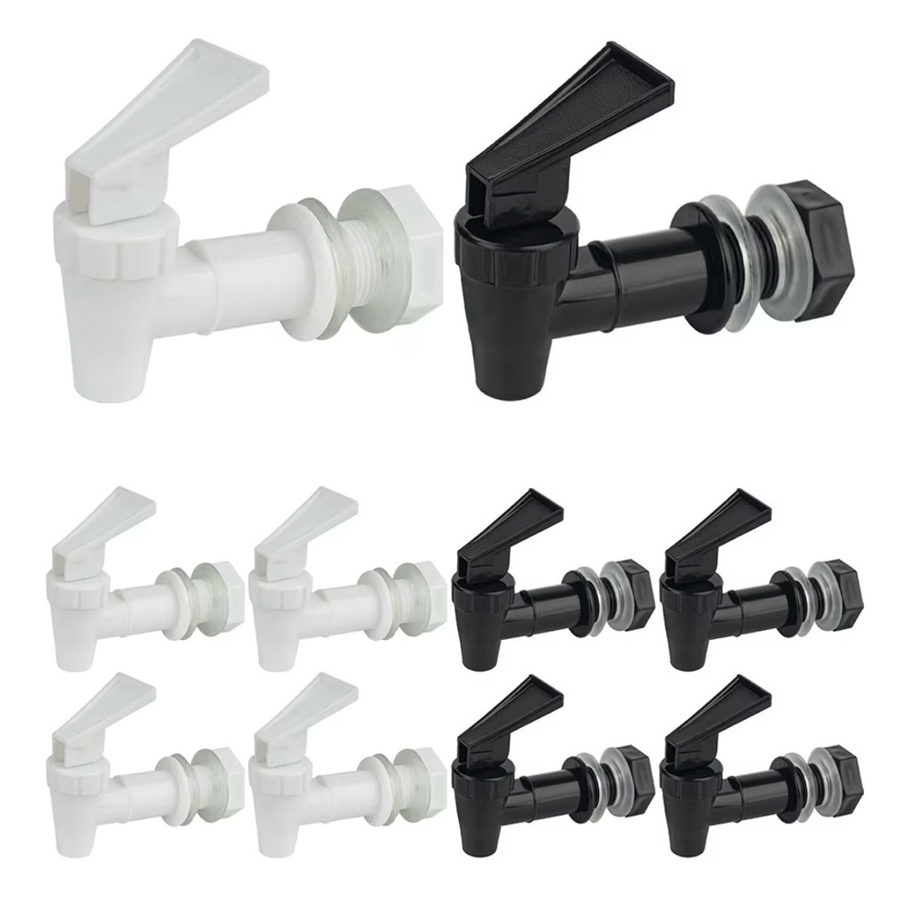 Set of White and Black Spigot Faucets
